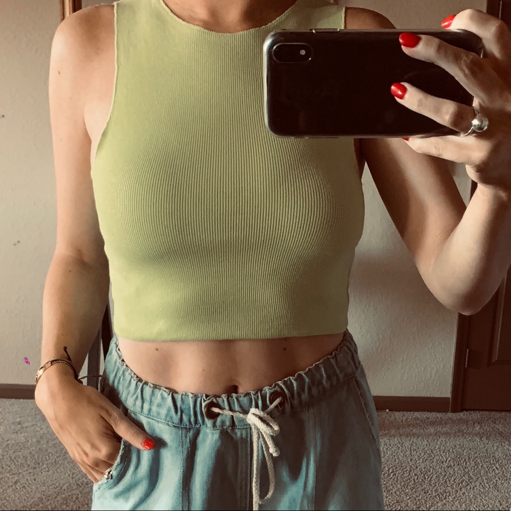 Neon green crop top